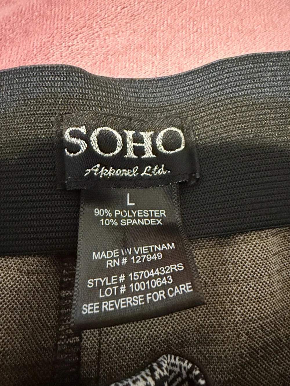 Soho Black and Gray Plaid Straight-Leg Pants - Picture 4 of 4